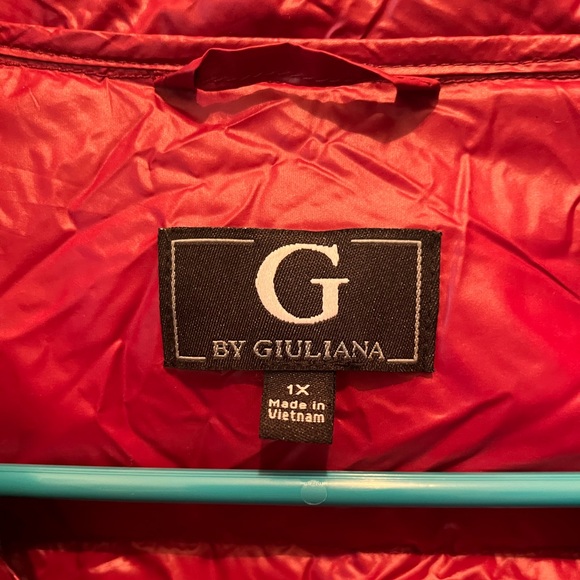 G by Giuliana Burgundy Down Puff Coat, Sz 1X - Picture 4 of 10